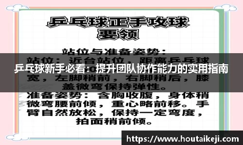 乒乓球新手必看：提升团队协作能力的实用指南